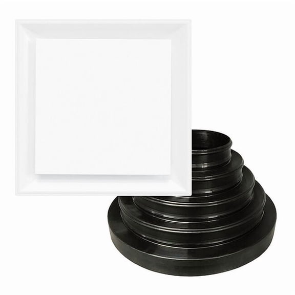 American Louver 6 to 14 in Square Square Plaque Diffuser, White STR-PQ-W-NRD