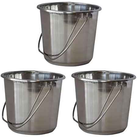 SSB132SET Small Stainless Steel Bucket Set – 3Piece