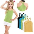 thumbnail image 2 of HomeDM Girls Undershirts 5 Pack Toddler Kids Girls Camisole Cotton Spaghetti Straps Sleeveless Cami Dance Tank Tops for Little Girls 12Months-13Years, 2 of 9