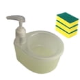 thumbnail image 3 of Dispensador de jabón de cocina y 3 esponjas, dispensador con bomba de jabón multifuncional con soporte para fregadora para encimera Amarillo, 3 of 9