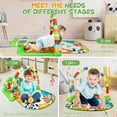 thumbnail image 2 of BUSATIA Baby Gym Play Mat for Babies Tummy Time Mat,Play Music and Lights Piano Playmat Activity Gym for Baby Boy Girl, Infant Toddler Activity Center Toys, Baby Floor Newborn Play Mat,Green, 2 of 8