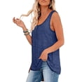 thumbnail image 4 of ICHUANYI Clearance Women Button Round-Neck Blouse Casual Loose Summer Sleeveless Tank(Navy, XL) ICHUANYI WER2023081112733, 4 of 7
