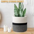 thumbnail image 2 of Jute Rope Plant Basket Modern Woven Basket with Sturdy Handle Foldable Woven Storage Basket Hand-made Planter Plant Pot Basket Home Decoration for Indoor Outdoor, 2 of 7