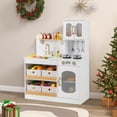 thumbnail image 2 of Patiojoy Play Kitchen for Kids with Storage, Wooden Toy Kitchen Set with 4 Storage Bins Cupboard Stovetops Sink and Faucet, 2 of 10