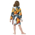 thumbnail image 7 of FORMRS Niños Bathrobe Unisex Hooded Robe Soft Plush Pajamas Sleepwear, Size 10-12T, Abstract Wavy, 7 of 7