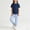 Navy, variant on 1-12Y Kids Solid Color Crew Neck Short Sleeve Top & Elastic Waist Mosquito Repellent Pants Set Black 1-2 Years