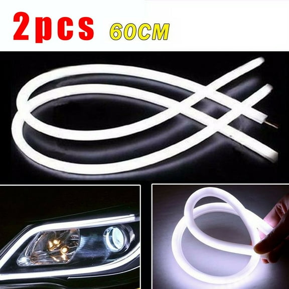 2X White 60cm Car Hose LED Light Bar Daytime Driving DRL Headlight
