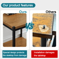 thumbnail image 3 of Caffoz Brooklyn Series Farmhouse Rectangle Wood and Metal End Table, Mahogany Brown (Set of 1), 3 of 11