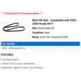 thumbnail image 2 of Multi Rib Belt - Compatible with 2002 - 2006 Honda CR-V 2003 2004 2005, 2 of 2