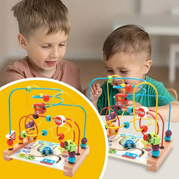 Wooden Bead Maze Toys For Toddlers Bead Toys Colorful Roller Preschool Educational Toys For Toddler Boys Girls Birthday