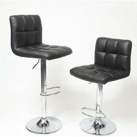 Western Leather Bar Stools - Roundhill Swivel Elegant PU Leather Modern Adjustable Hydraulic Barstools, Multiple Colors Available