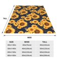 thumbnail image 3 of Bixox Fleece Blanket Navy Blue Plaid Sunflower Pattern Super Soft Double-Sided Microfiber Flannel Blanket for Sofa, Bed, Couch,Suitable for All Seasons - 50"x40", 3 of 5