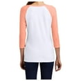 thumbnail image 2 of Yellow Rooster Women's Perfect Tri 3/4-Sleeve Female Raglan T-Shirt Heathered Dusty Peach/ White M, 2 of 6