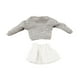 thumbnail image 3 of 1/12 Cabresco de la manga larga y falda de la falda del hombro del hombro para figuras de acción de 6 pulgadas Accesorios de ropa de muñeca BJD top gris, 3 of 8