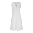thumbnail image 4 of Homenesgenics Summer Dresses for Women under $10 Fashion Women Summer Casual Solid Round-Neck Sleeveless Long Dress White XXXXL, 4 of 6