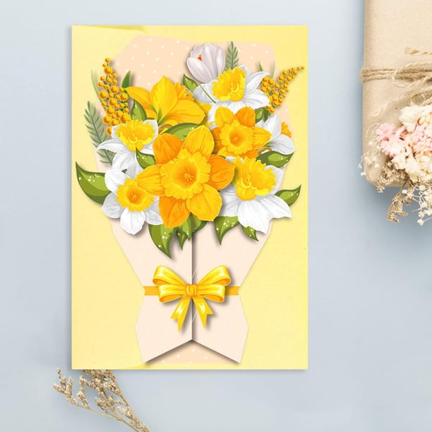 Tarjetas de felicitación sobre Tarjeta de felicitación 3D Tarjeta del Día de Acción de Gracias para Navidad, Compromiso Aniversarios de Acción , amarillo claro BLESIY Ramos Tarjetas de felicitación