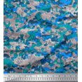 thumbnail image 1 of Soimoi polyester Crepe Fabric Two Tone With Grey Camouflage Decor Fabric Printed Yard 42 Inch Wide, 1 of 1
