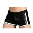 thumbnail image 1 of cllios Mens Shorts Spring and Summer Solid Casual Elastic Waist Leather Shorts Pants, 1 of 5
