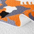 thumbnail image 5 of Manfei Farmhouse Mosaic Quilt Full, Vintage Camo Dinosaur Full Bedspread Sets, Orange Gray, 3 Pieces, 1 Coverlet and 2 Pillowcases, 5 of 7