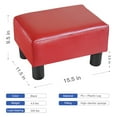 thumbnail image 4 of Modern Small Artificial Leather Footstool, Rectangular Sofa Stool, Red, 4 of 6