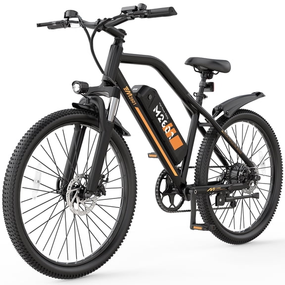 Efunkeep M2601 Adult Electric Bike,Peak 750W Motor, 48V 7.8Ah Battery, Front Suspension, 26" Tires,Black