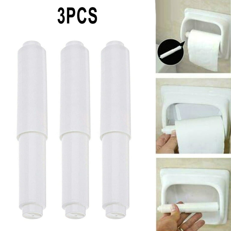 3pcs Toilet Paper Holder Roller Replacement Rod Plastic Spring-White  Replacement Toilet Paper Holder Roller Shaft Insert