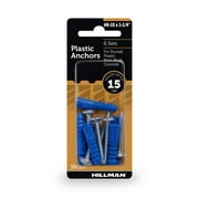 Hillman Ribbed Plastic Anchor Screws, #8-12, 15 pounds, 6 Sets
