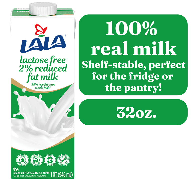 LALA Ultra-Pasteurized Lactose Free Reduced Fat Milk, 32-oz