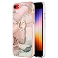 thumbnail image 2 of Mantto For iPhone SE 2022 Case,Ring Holder Stand Marble Pattern 3 in 1 Rugged Shockproof Hybrid Hard PC Soft Rubber Bumper Drop Protective Girls Women Boy Men Phone Cases,Gold, 2 of 6