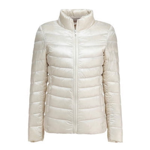 Chaqueta ligera de otoño e invierno para mujer, chaqueta ligera de talla grande con cuello alto, modelos básicos