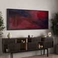 thumbnail image 3 of Large Framed Canvas Wall Art Retro Red Abstract Print for Modern Living Room Decoration - 60"x30" Black Framed, 3 of 8