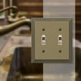 thumbnail image 3 of AMERELLE Tiered 2 Gang Toggle Metal Wall Plate - Rustic Brass, 3 of 7