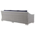 thumbnail image 5 of Modway Conway 5-Piece Outdoor Patio Wicker Rattan Furniture Set in Light Gray Navy, 5 of 10