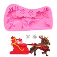 thumbnail image 1 of Molde de chocolate pastel con forma de Papá Noel y alce para hacer decoraciones navideñas y hornear de forma casera. Crea diversión festiva, 1 of 8