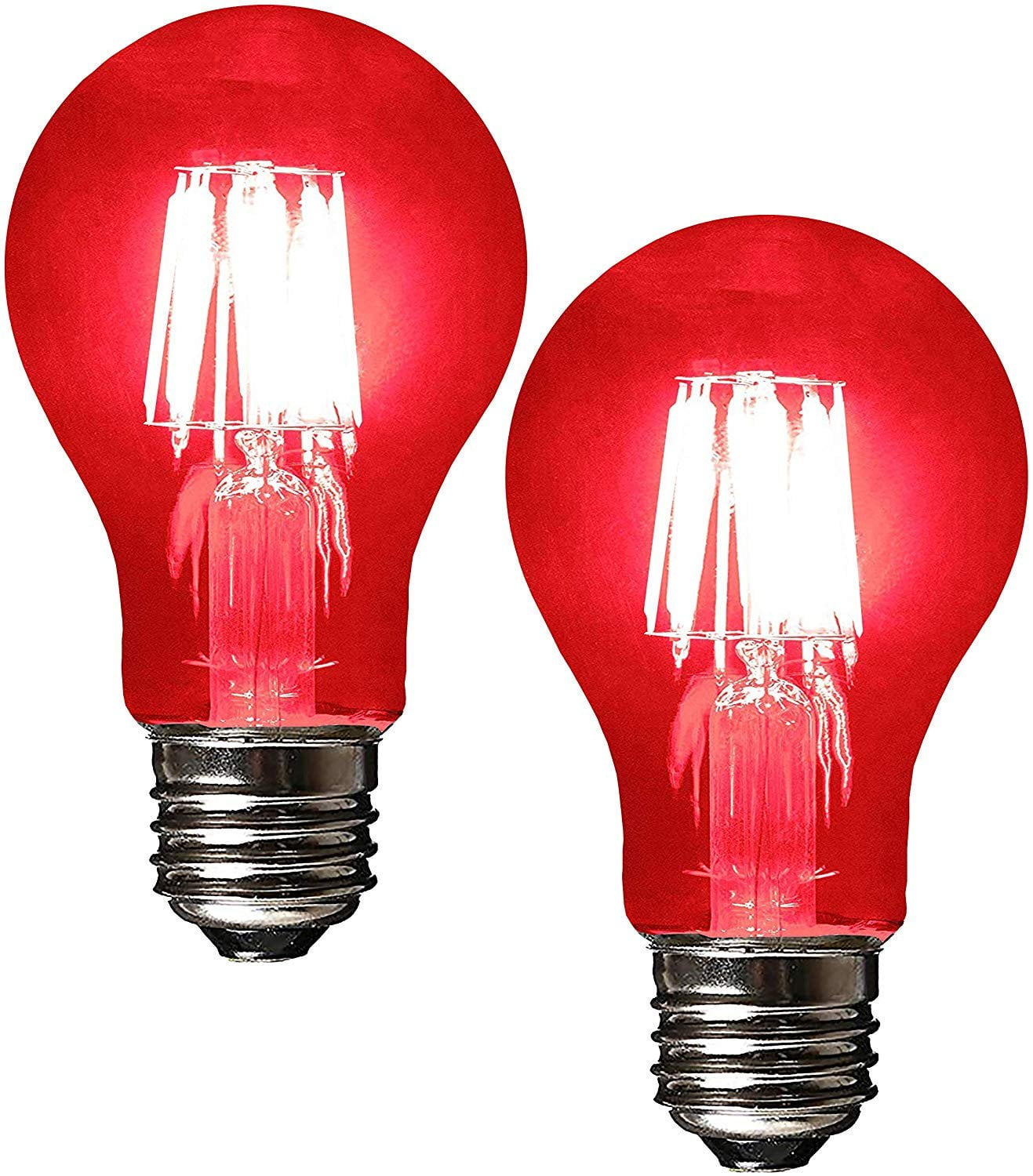 Sleeklighting LED 6Watt A19 Red Light Bulbs UL Listed, E26 Base Energy