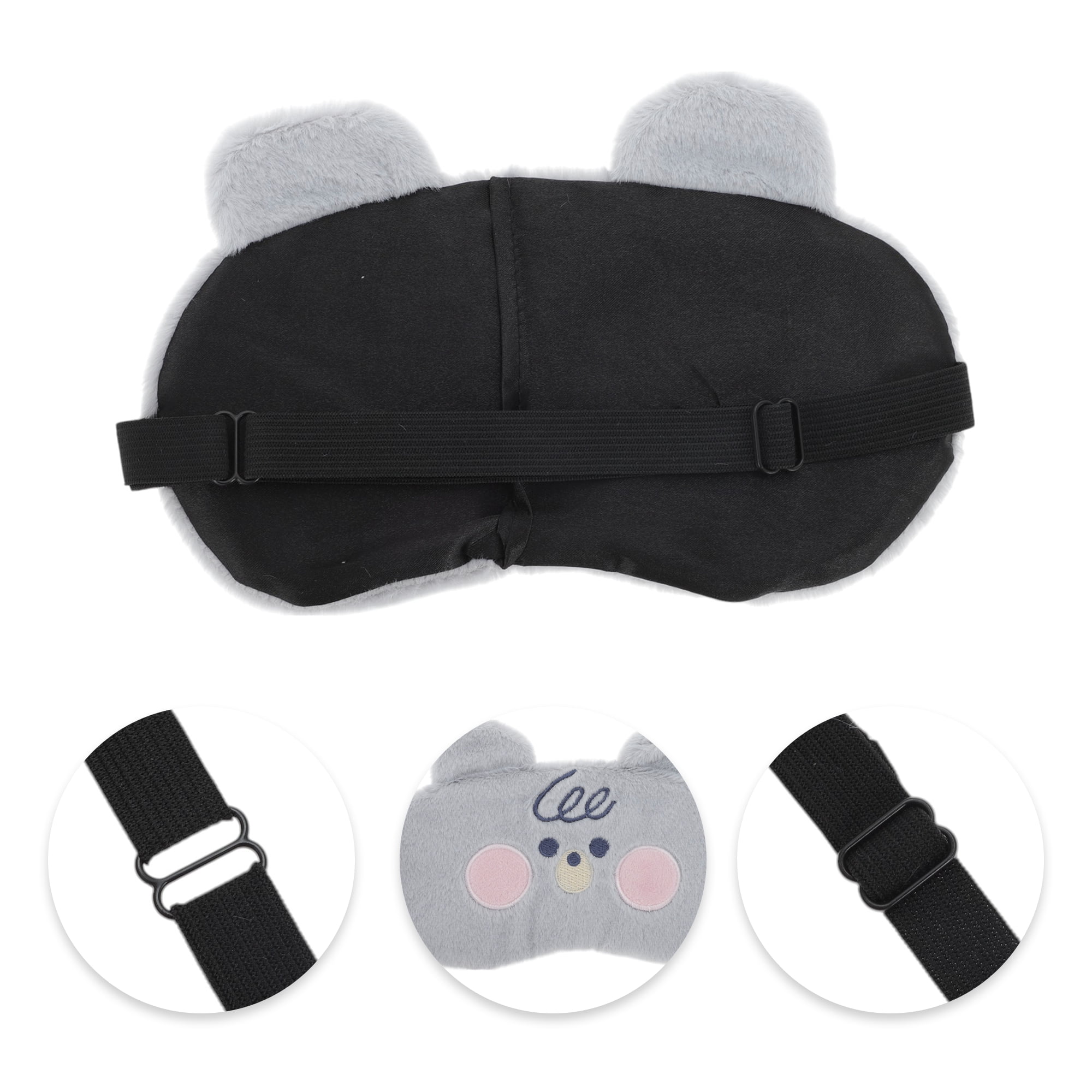 Unique Bargains Portable Cartoon Bears Eye Mask for Travel Gray