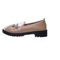 thumbnail image 2 of NexTorq Platform Loafers for Women,Chunky Loafers Women,Leather Comfortable Shoes,Lug Sole Metal Buckle Business Work Shoes, Khaki, 41, 2 of 5