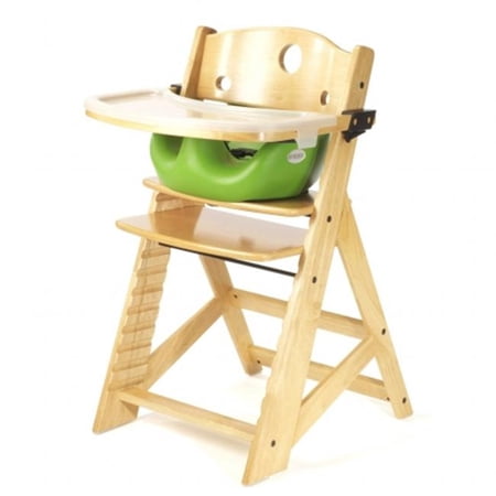Keekaroo Height Right High Chair w/ Infant Insert & Wooden Tray-Natural