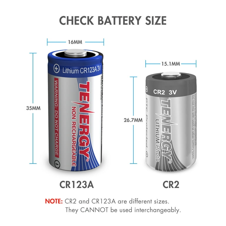 Tenergy Lithium CR123A 3V Propel Primary Battery (w/PTC) - 2 Pack –