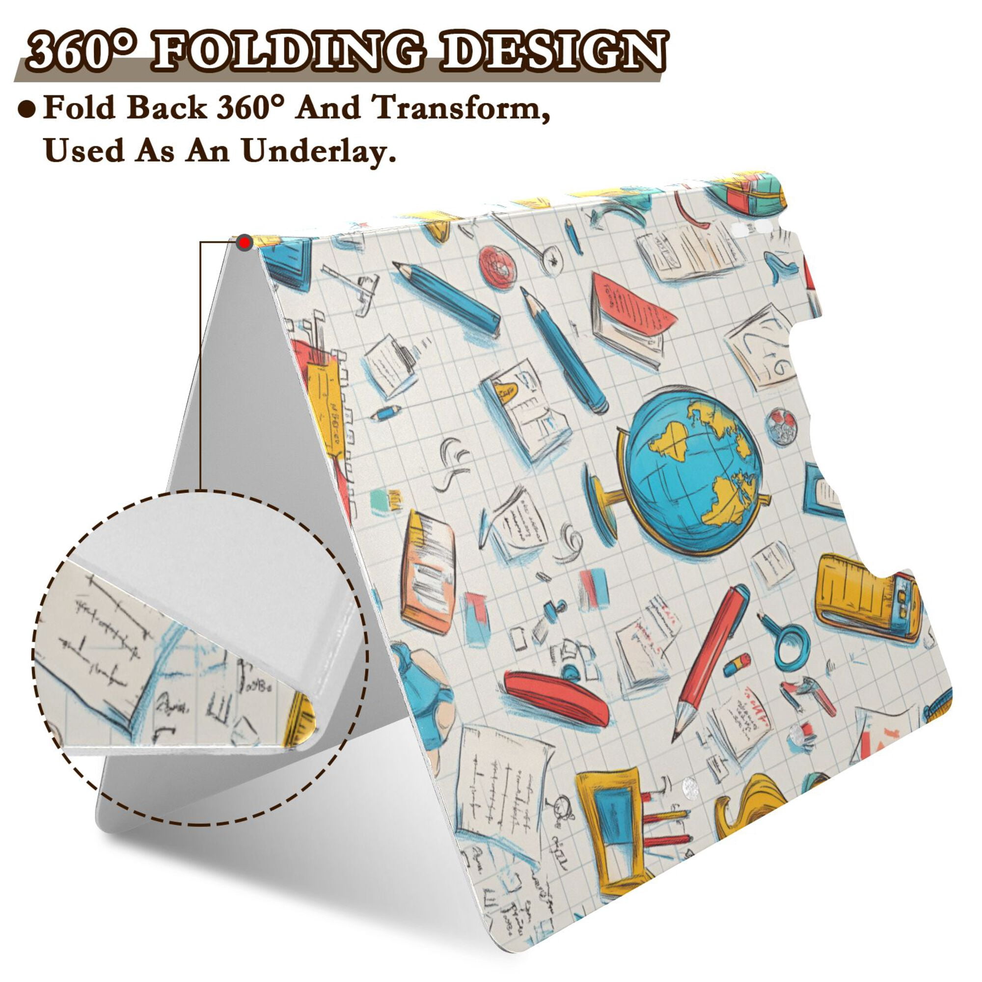 FORMRS A4 Clipboard Folder with Pen Holder Horizontal Foldable School Office Binder, Colorful School