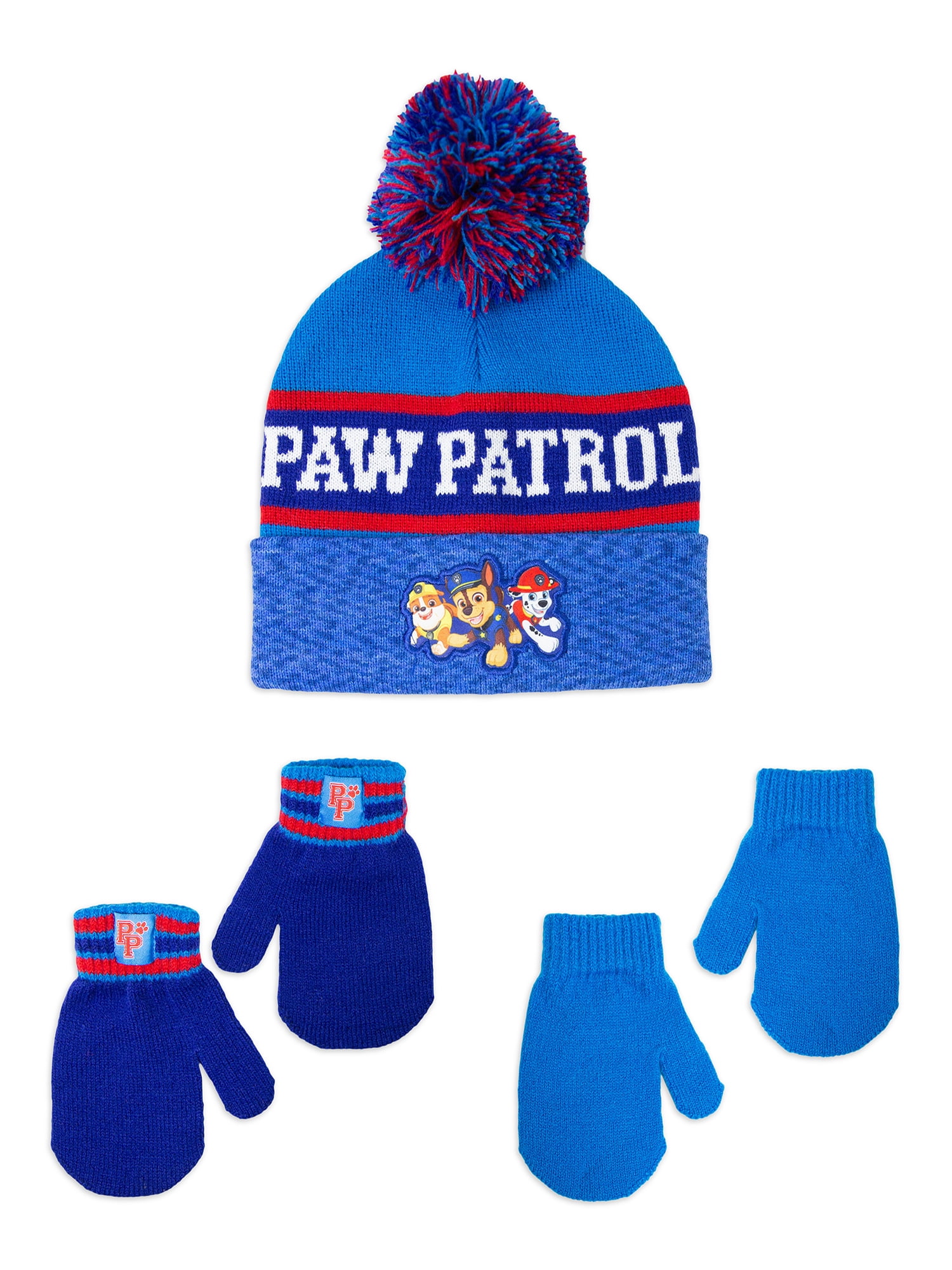 Paw Patrol Toddler Boy Beanie and 2 