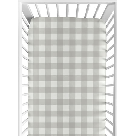 UPC: 0846480068181 | Buffalo Check Grey and White Crib Sheet
