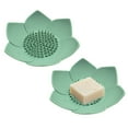 thumbnail image 1 of 2-piece pack flexible non-slip floral shape design self-draining soap holder, 1 of 6