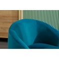 thumbnail image 5 of Swivel Accent Chair with Curved Backrest, Round Barrel Chair with Sturdy Metal Base, Comfy Club Armchair with Soft Padded Seat for Living Room, Bedroom, Teal, 5 of 7
