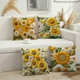 thumbnail image 7 of Throw Pillow Covers 18x18", Soft Cotton Sunflowers Decorative Pillow Cases, Modern Pillow Covers with Hidden Zipper for Bed, Sofa, Couch, Living Room, Bedroom Decorative Pillowcase, 7 of 7
