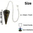 thumbnail image 3 of Karma Gems Labradorite Pendulum - Hexagonal Pointed Reiki Chakra Dowsing for Divination -Pendulum Necklace with Sterling Silver Chain and Crystal Ball - Perfect for Tarot, Wicca, Grid Meditation, 3 of 8
