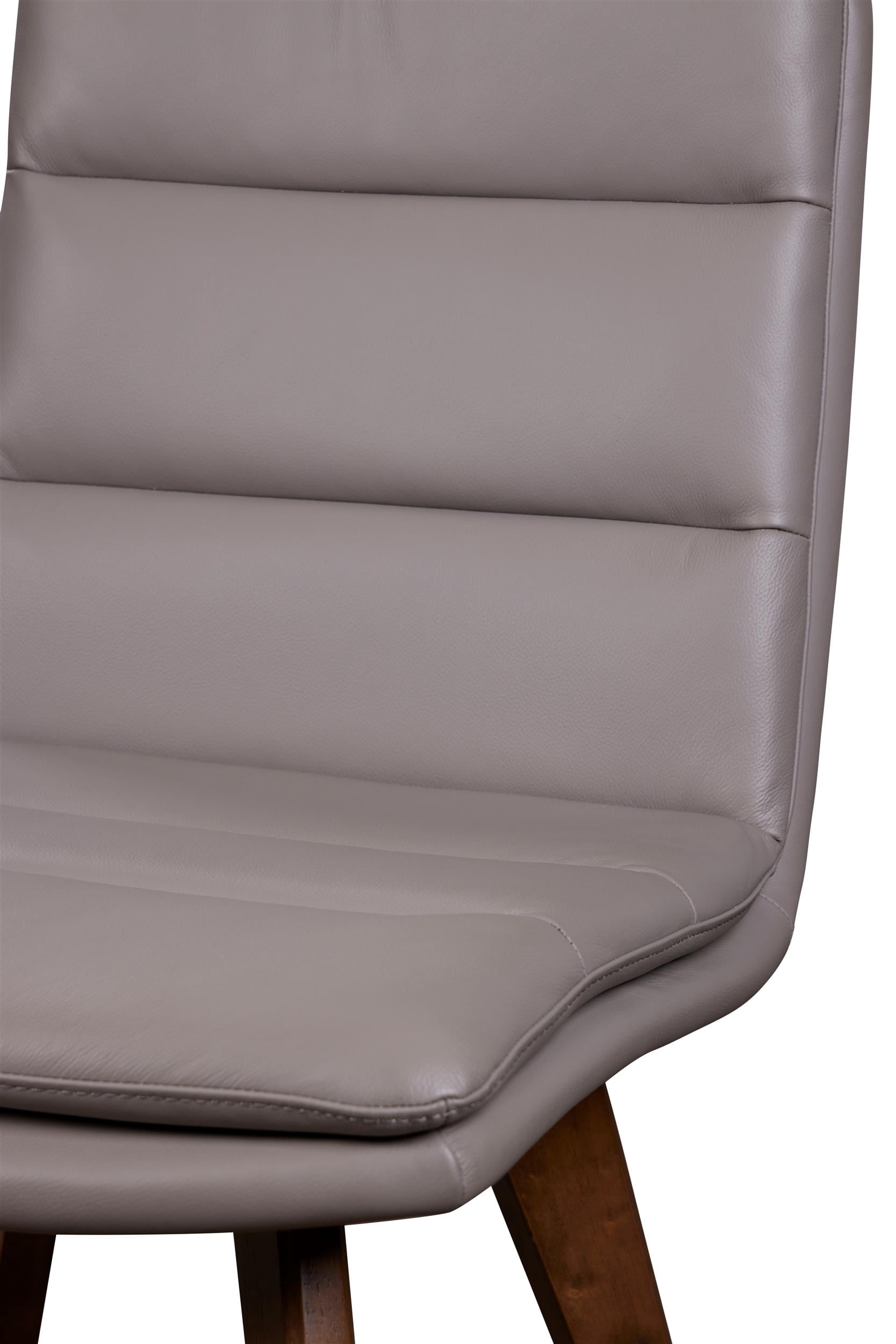Porter Designs Castor Genuine Leather Dining Chair in Gray (Set of 2)