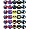 30 x Edible Cupcake Toppers Superman VS Bat-M Themed Collection of Edible Cake Decorations | Uncut Edible on Wafer Sheet