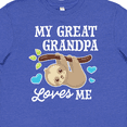 thumbnail image 4 of Inktastic My Great Grandpa Loves Me with Sloth and Hearts Youth T-Shirt, 4 of 5