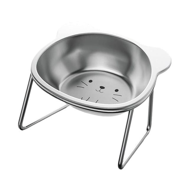 Comedero elevado para gatos, inclinado 15 degree, antideslizante, fácil de limpiar, con protección para el cuello. Elevado para mascotas. Gatito